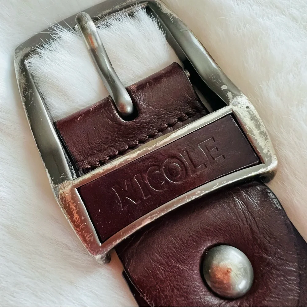 Vintage Nicole Genuine Leather Belt Brown 37” x 1.5”